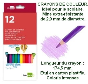 crayon couleur Lider scolaire